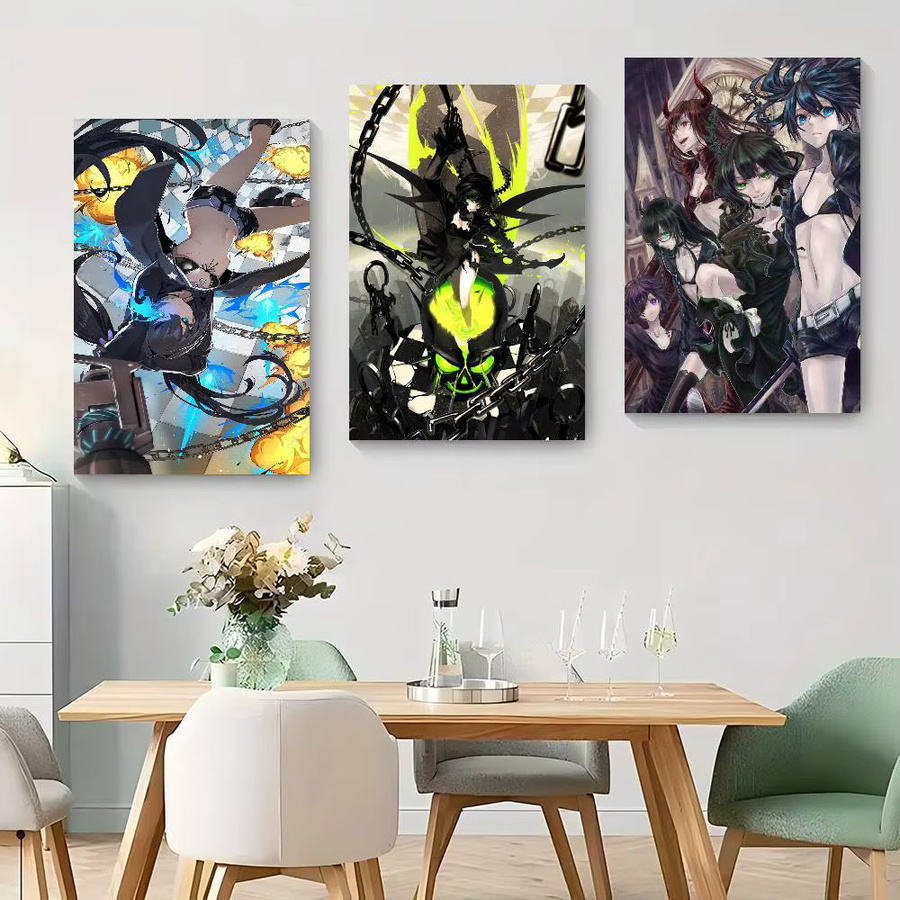 Anime Black Rock Shooter Vintage-Poster als selbstklebender Retro-Kraftpapier-Aufkleber in Multicolour, B/H: 15 x 15 cm - Bild 2