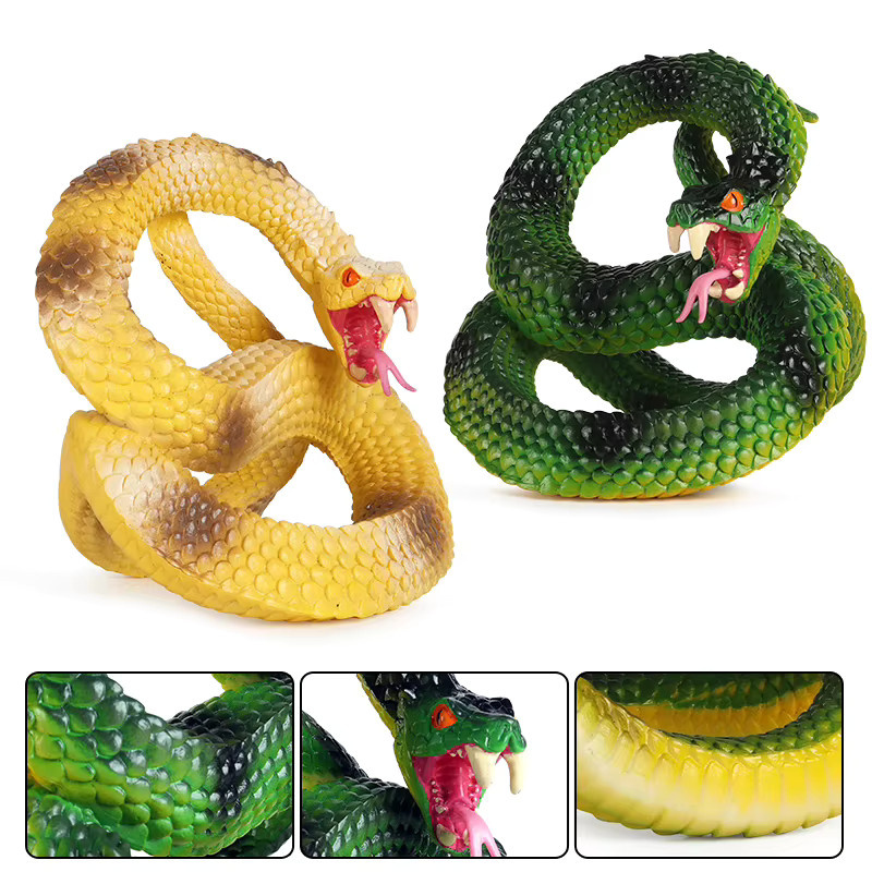Oenux Wald Schlangen Tiere Kobra Klapperschlange Python, Actionfiguren, Reptilien Modell - Bild 3