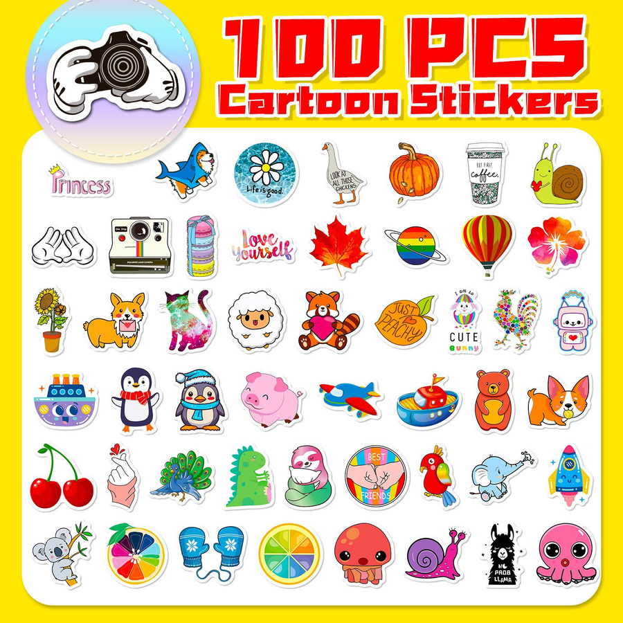 100er Set Car Beautiful Stickers Bunte Cartoon Aufkleber Multicolour - Bild 2