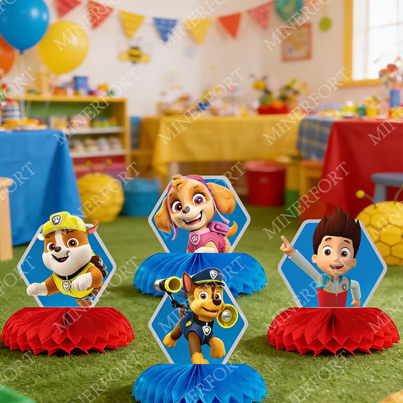 Paw Patrol Chase Desktop-Dekoration aus Papier für Kindergeburtstage, mehrfarbig - Bild 1