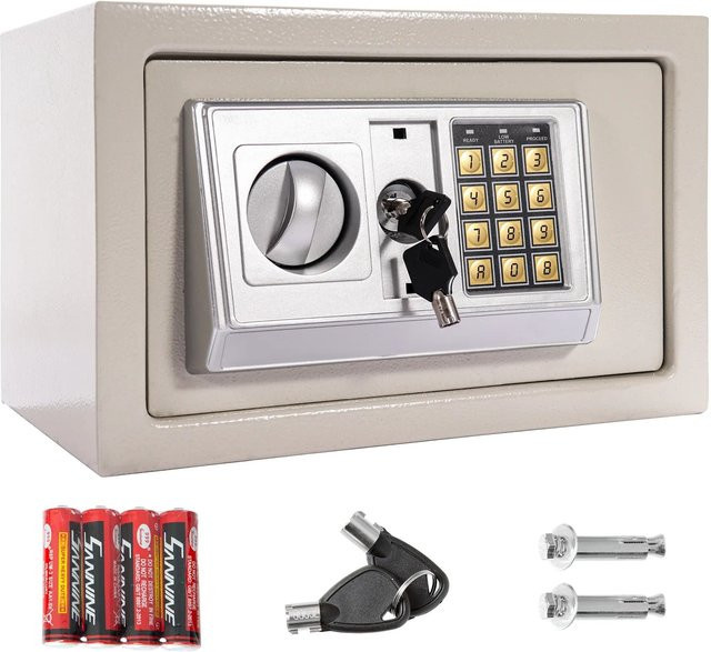 Panorama24 Tresor Safe mit elektronischem Zahlenschloss in Silber - Bild 1