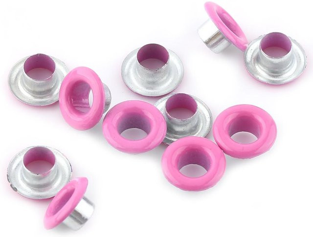 Igeteck 100 Sets Metallic Ösen Schnalle in Pink für Scrapbooking, Leder und Bekleidung mit 5mm Durchmesser - Bild 1