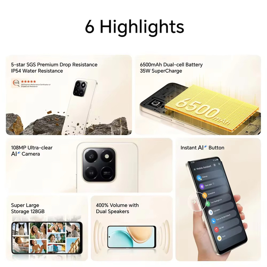 HONOR 400 Smart 4G Smartphone in Gold mit 6GB+128GB oder 8GB+256GB, Snapdragon 685, 6,77-Zoll 120Hz Display, 108MP Hauptkamera, 6500mAh Akku, Android 15 und NFC - Bild 1