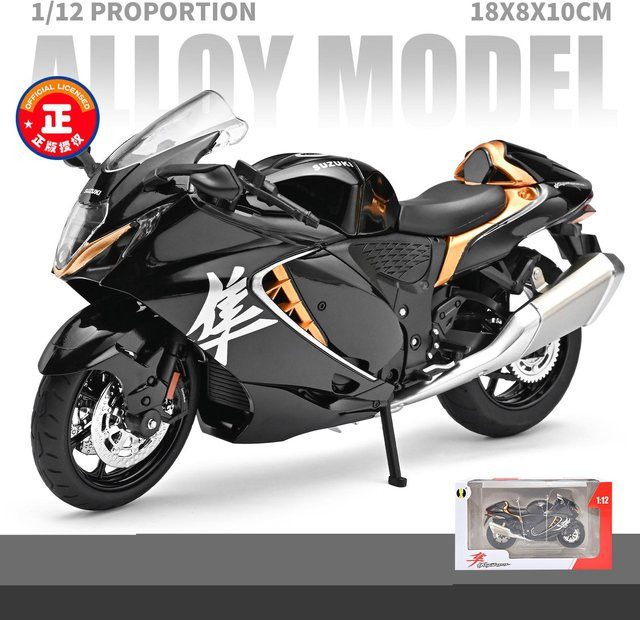 Linyi toy car Suzuki Hayabusa Gsx-1300R Sportmotorrad Modell, 1:12, mit Sound und Licht, ab 14 Jahren - Bild 1