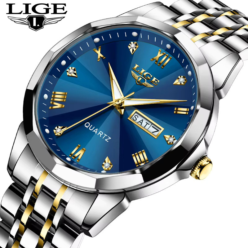 Lige Armbanduhr, Quarz, Edelstahl, Blau, Damen - Bild 6