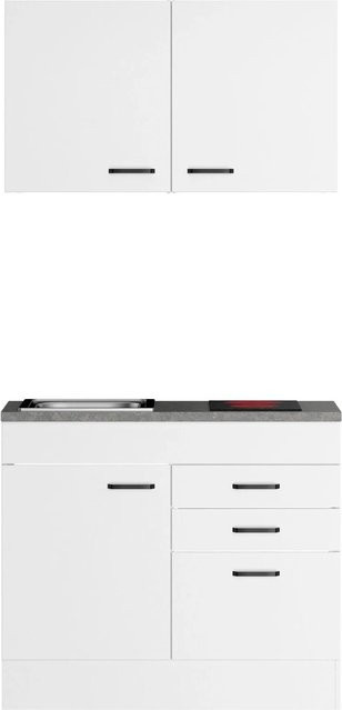 OPTIFIT Miniküche Bonn214 in Weiß mit Kochfeld, Breite: 100 cm, Tiefe: 60 cm, Höhe: 210 cm - Bild 1