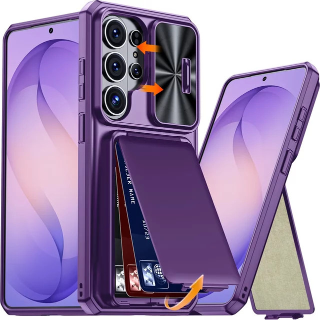 BANGZAO Stoßfeste Handyhülle für Samsung Galaxy S26 Ultra mit Kamerahalter, Vollständige Abdeckung aus TPU, Lila - Bild 1