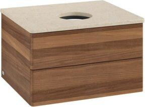 V&B Waschtischunterschrank Antao mit Beleuchtung in Walnut, B/T/H: 60 x 36 x 50 cm - Bild 1