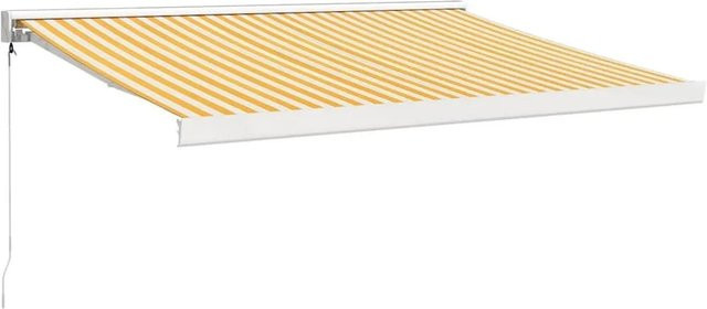 vidaXL Markise einziehbar aus Aluminium und Polyester in Gelb und Weiß gestreift B/H: 3 x 2,5 m - Bild 1
