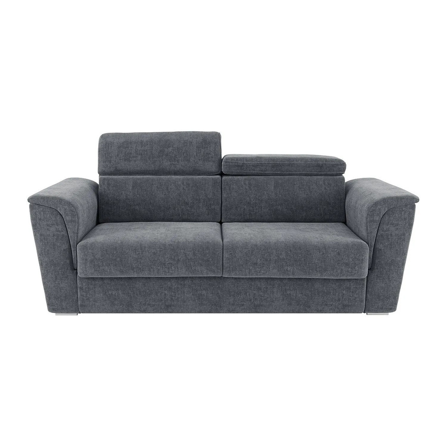 Vente-unique Schlafsofa Rizora Anthrazitgrau mit verstellbarer Kopfstütze Breite: 230 cm - Bild 2