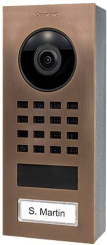 DoorBird D1101V IP-Video-Türsprechanlage Aufputz mit WLAN und LAN, Außeneinheit aus Edelstahl V2A in Bronze-Optik - Bild 1