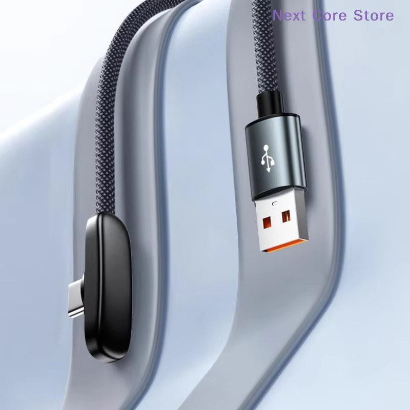 eelhoe USB-C Schnellladegerät Kabel 100W PD mit 90 Grad Winkel in Schwarz - Bild 5