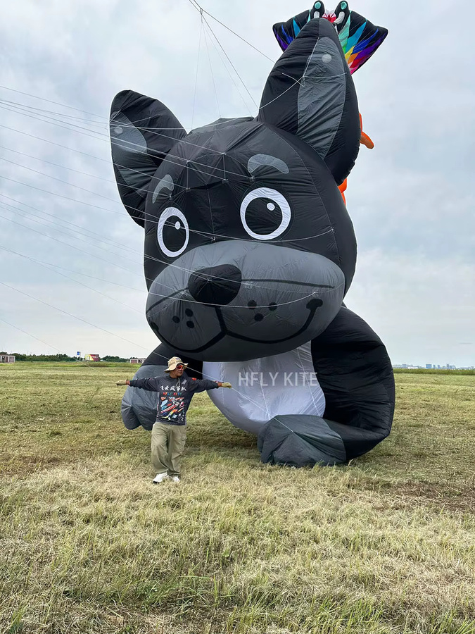 HFLY Bulldoggen-Drachenlinie, aufaufblasbarer Hundeshow-Drachen-Anhänger, Schwarz - Bild 2