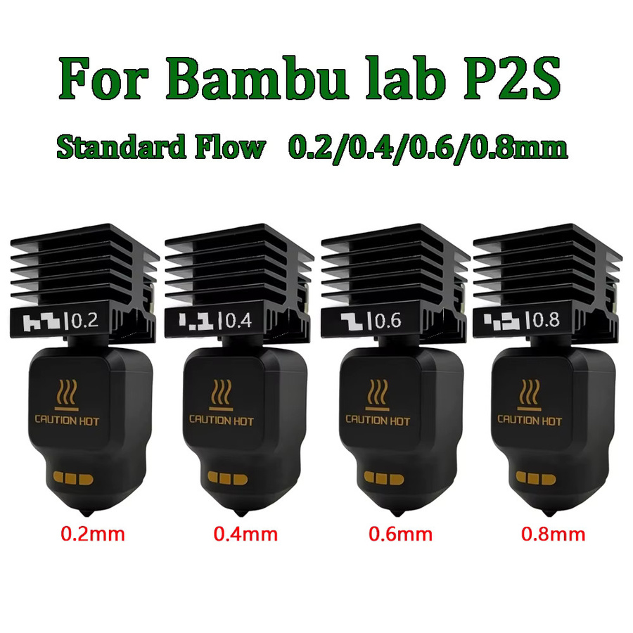 Bambu Lab P2S Ersatz-Hotend aus gehärtetem Stahl mit Düsenoptionen 0,2 mm, 0,4 mm, 0,6 mm und 0,8 mm für deinen 3D-Drucker - Bild 5