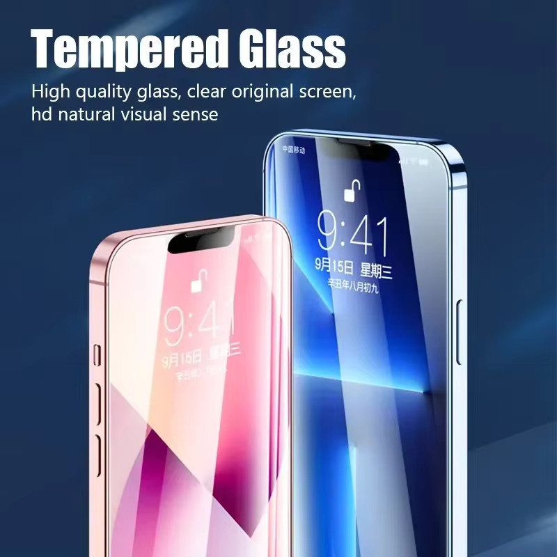 3er-Set PJPK Displayschutzfolie aus gehärtetem Glas für iPhone 15 14 13 12 11 Pro Max Mini SE in Transparent - Bild 5
