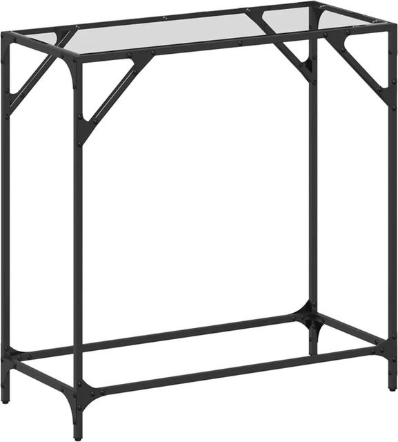 vidaXL Konsolentisch modern mit Glasplatte und Stahlgestell, Transparent, B/T/H: 80 x 35 x 81 cm - Bild 1