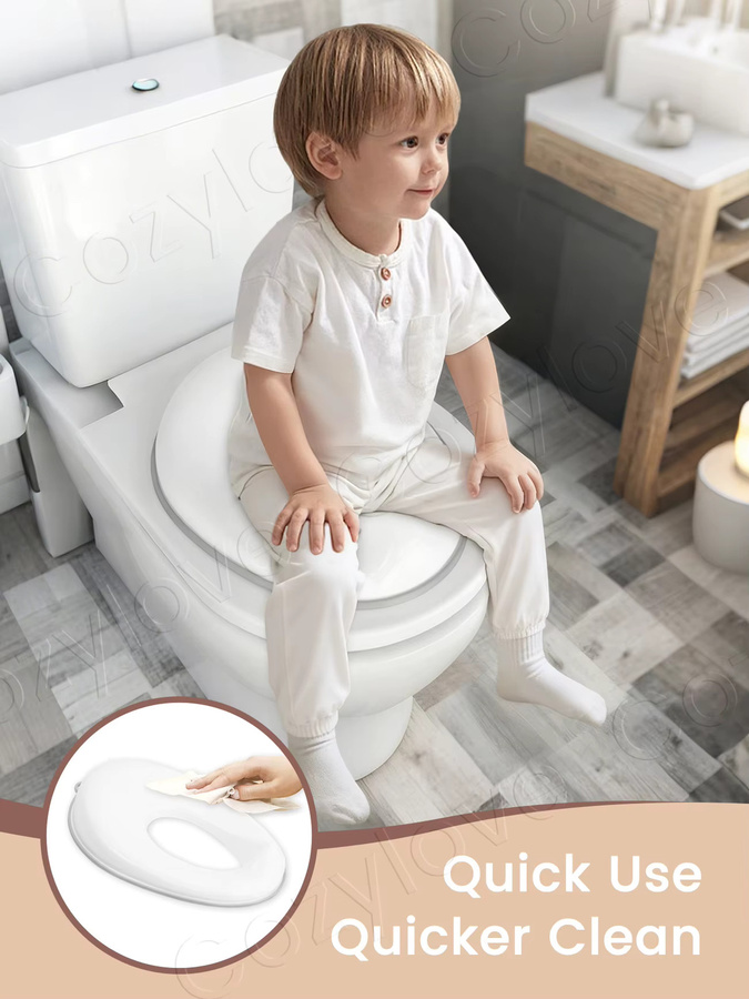 Kisslanding Kinder-Toilettensitz Universal Spritzwassergeschützt für Jungen und Mädchen in Pink und Weiß - Bild 3