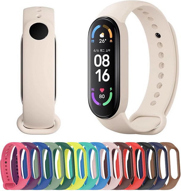 Xiaomi Uhrenarmband Silikon, Schwarz, Mi Band 7 6 5 4 3 - Bild 1