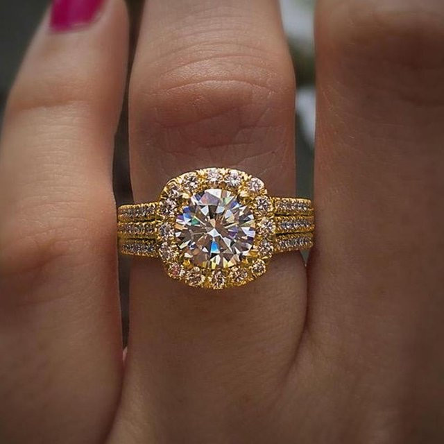 Huitan Unendlichkeitsring, Zirkonia, Gold, Messing, Damen - Bild 1
