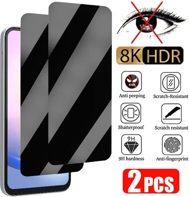 2 Stück Anti-Spionage Sichtschutz Panzerglas für Samsung Galaxy S21 S20 FE A73 A53 A33 A23 A72 A52 A32 A70 A50 A40 5G - Bild 1