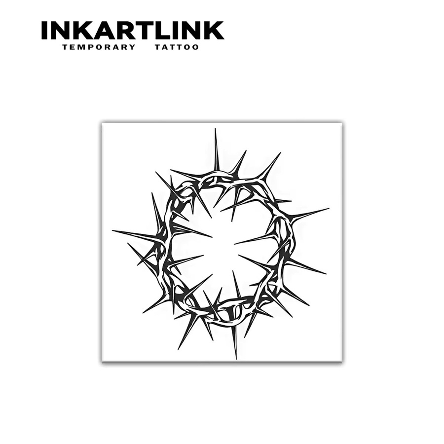 INKARTLINK Krone der Dornen Temporäres Tattoo, wasserfest, semi-permanent - Bild 3