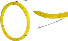 C.K Kabeleinziehband aus Stahl in Gelb mit flexiblem Führungskopf und Stahldrahtkern, Länge: 50 m, Durchmesser: 5,5 mm - Bild 1