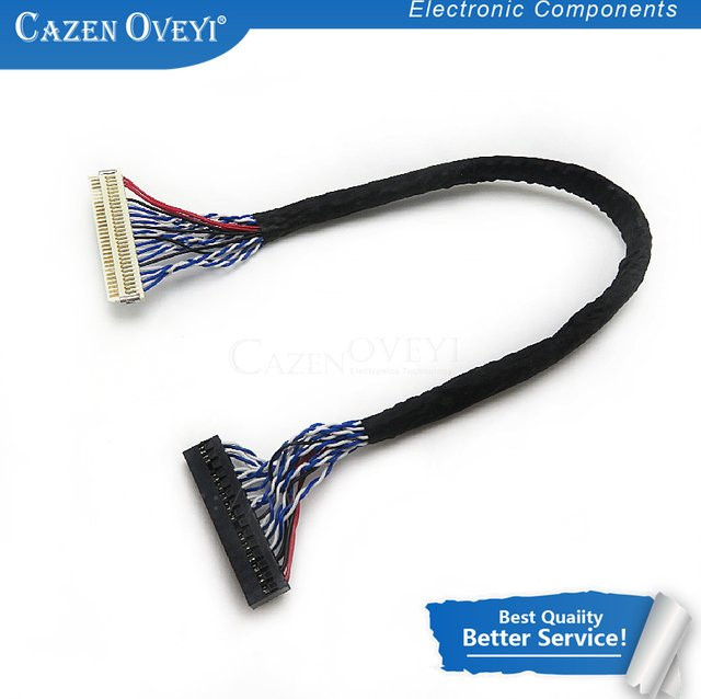CazenOveyi 8 Bit LVDS Kabel FIX-30 Pin 2ch für 17-26 Zoll LCD/LED Panel Controller, Schwarz, Länge: 25 cm - Bild 1