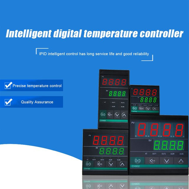 Aideepen Digitaler PID Temperaturregler mit LCD-Display und Doppel-Ausgang SSR und Relais, AC 220V, Schwarz - Bild 1