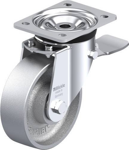 Blickle LK-G 150K-ST Lenkrolle mit Feststeller aus verzinktem Stahl, Rad-Durchmesser: 150 mm, Tragfähigkeit: 600 kg - Bild 1