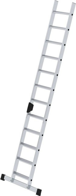 PROREGAL Stufen-Anlegeleiter mit Standard-Traverse, 12 Stufen, Silber - Bild 1