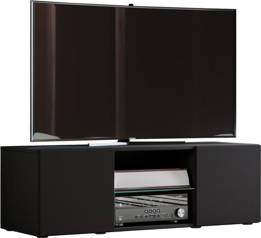 VCM Lowboard Lowina Fernsehschrank in Schwarz aus Holzwerkstoff mit Holzstruktur-Nachbildung, B/T/H: 95 x 36 x 40 cm - Bild 3