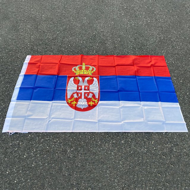 Aerlxemrbrae Serbien Flagge Banner zum Aufhängen, B/H: 90 x 150 cm - Bild 1