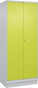 C+P Wäsche-Spind Classic PLUS mit Sockel, 2 Abteile, grau/grün, B/T/H: 80 x 50 x 195 cm - Bild 1