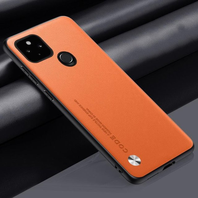 Stoßfeste Aveuri Handyhülle aus PU-Leder für Google Pixel 5 und Google Pixel 5A 5G in Orange - Bild 1