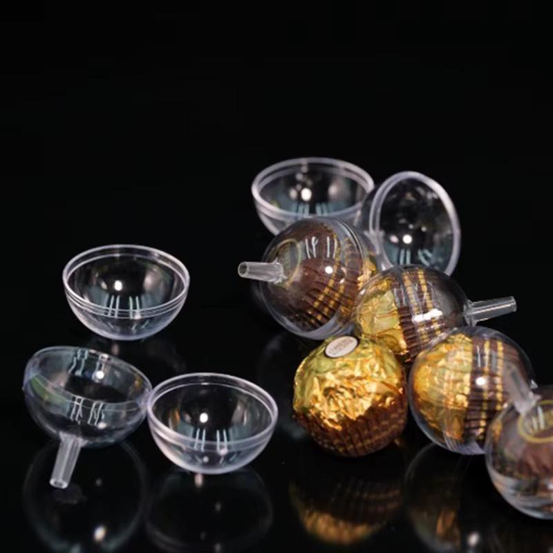 Transparente Schokoladen-Wrapper Boxen aus Kunststoff für Trüffel und Pralinen in Blumenform - Bild 2