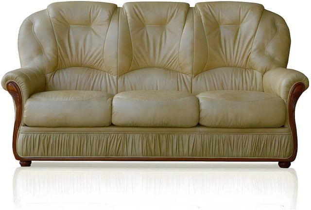 Vente-unique Sofa Daphne in Beige aus Büffelleder mit Breite: 183 cm - Bild 1