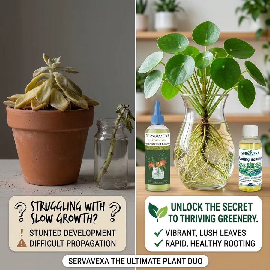 SERVAVEXA 2-teiliges Pflanzenwachstums-Set mit 110 ml Nährstoff und 35 ml Bewurzelungslösung für schnelle Bewurzelung und Gartenregeneration - Bild 3