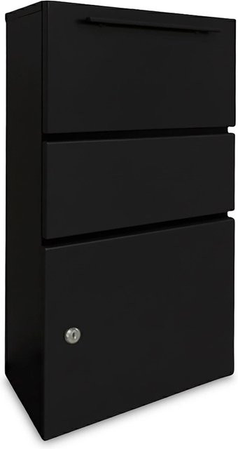 Relaxdays Paketbox aus Metall in Schwarz, abschließbar und wetterfest, B/T/H: 82 x 44 x 22 cm - Bild 1