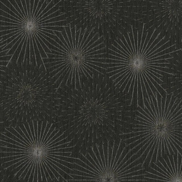 PROFHOME Grafik Tapete Abstrakt in Schwarz Gold Silber, Vlies Tapete mit Glitzer-Effekt, Breite: 0,53 m, Länge: 10,05 m - Bild 1