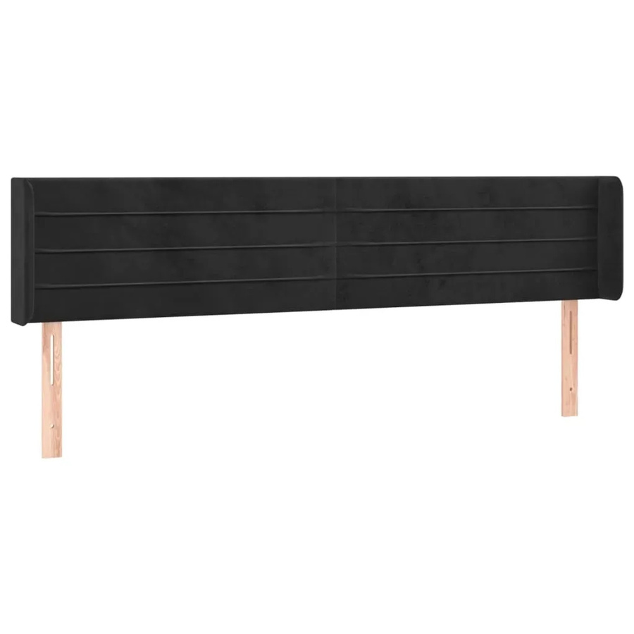 vidaXL LED Kopfteil aus Samt in Schwarz mit USB-Ladeport und integrierter Beleuchtung, B/H: 163 x 88 cm, Tiefe: 16 cm - Bild 2