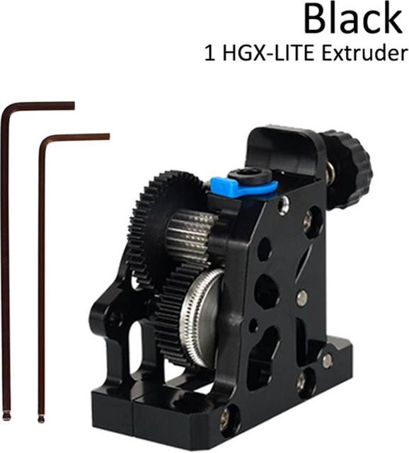 HGX LITE Dual-Gear-Extruder mit Untersetzungsgetriebe aus Hartstahl und Hochgeschwindigkeitsmotor für 3D-Drucker, kompatibel mit CR10, CR 10S, Ender3 V2 und VORON, Schwarz - Bild 1