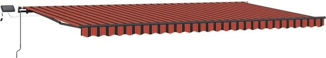 vidaXL Einziehbare Markise mit ausfahrbaren Armen in Orange und Braun aus Polyester, B: 600 cm, T: 300 cm - Bild 1