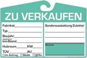 Eichner Spiegelanhänger Preisschild Analog in Grün - Bild 1