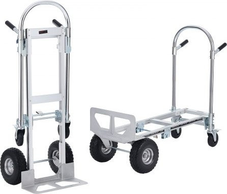 VEVOR 2-in-1 Aluminium Sackkarre und Plattformwagen, Schwerlast-Industrie-Handkarren mit Gummirädern, Silber, Tragkraft 454 kg - Bild 1