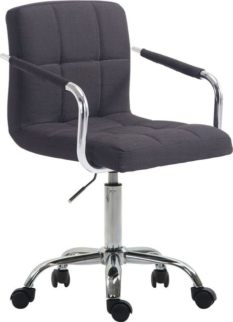 TPFLiving Bürostuhl Luca in Schwarz aus Stoff mit Armlehnen und Rollen, B/T/H: 52 x 45 x 88 cm, Höhe: 115 cm - Bild 1