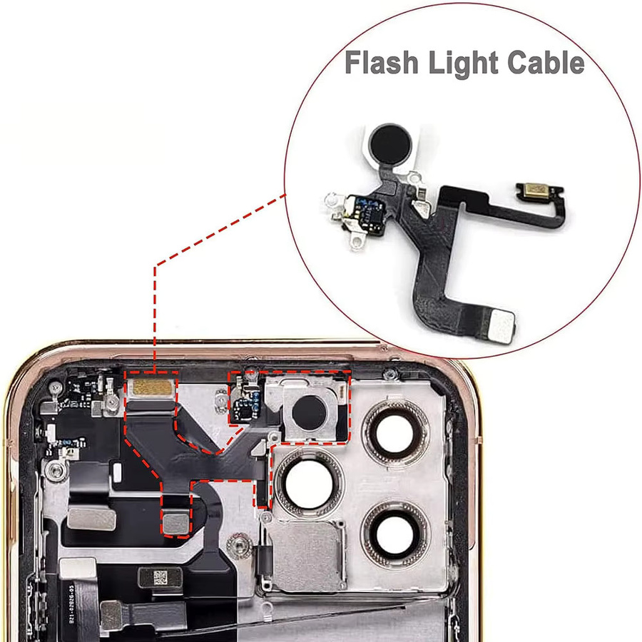 LED-Blitzlicht-Flexkabel Ersatz für iPhone 12 13 14 15 Plus Mini Pro Max in Schwarz - Bild 4