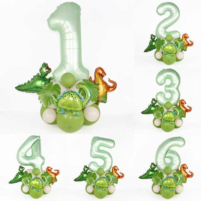 WYDRIM Dinosaurier Geburtstagsdekorationen, 21-teiliges Set, Avocado Grün - Bild 1