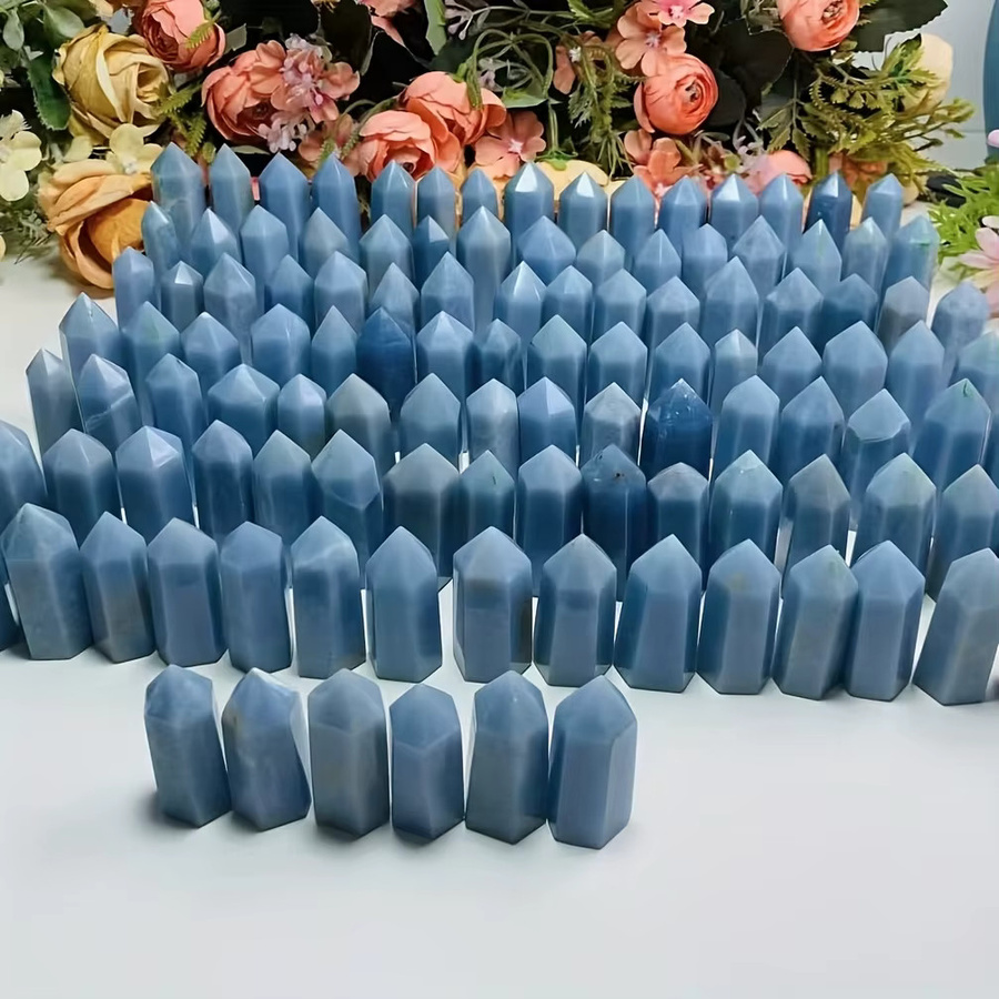 2 Stück Angelit-Edelstein Spitzenkristalle von CrystalHola in Blau, Größe: 4 bis 7 cm - Bild 3