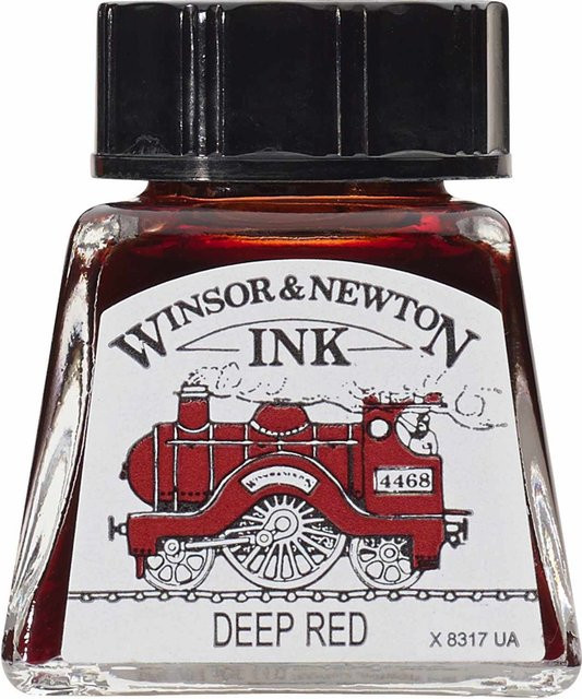 Winsor & Newton Zeichentusche Tiefrot 14 ml für Professionals mit Schellack - Bild 1