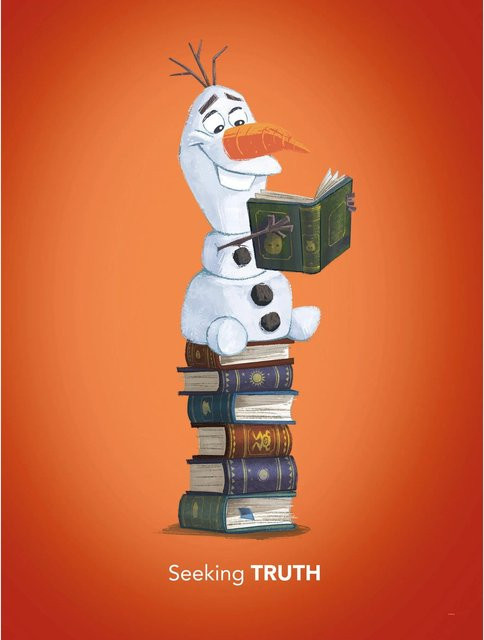 Komar Wandbild Frozen Olaf Reading, bunt, B/H: 30 x 40 cm - Bild 1